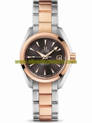 Omega Watches : 231.20.30.20.06.001 30mm Automatic Chronometer Aqua Terra Teak Gray Dial Rose Gold Case With Rose Gold And Stainless Steel Bracelet Women Watch