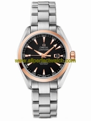 Omega Watches : 231.20.34.20.01.003 34mm Automatic Chronometer Aqua Terra Black Dial Rose Gold Case With Stainless Steel Bracelet Women Watch