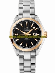 Omega Watches : 231.20.34.20.01.004 34mm Automatic Chronometer Aqua Terra Black Dial Yellow Gold Case With Stainless Steel Bracelet Women Watch