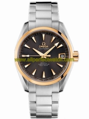 Omega Watches : 231.20.39.21.06.004 38.5mm Automatic Chronometer Aqua Terra Mid Size Teak Gray Dial Yellow Gold Case With Yellow Gold And Stainless Steel Bracelet Men Watch