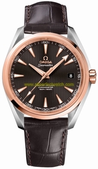 Omega Watches : 231.23.42.21.06.003 Automatic Chronometer Date 18k Rose Gold Bezel Brown Leather Men Watch