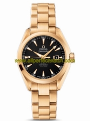 Omega Watches : 231.50.34.20.01.001 34mm Automatic Chronometer Aqua Terra Black Dial Yellow Gold Case With Yellow Gold Bracelet Women Watch