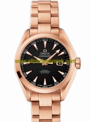 Omega Watches : 231.50.34.20.01.002 34mm Automatic Chronometer Aqua Terra Black Dial Rose Gold Case With Rose Gold Bracelet Women Watch