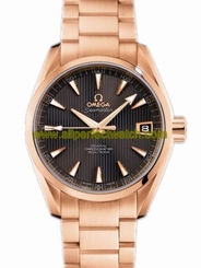 Omega Watches : 231.50.39.21.06.001 38.5mm Automatic Chronometer Aqua Terra Mid Size Teak Gray Dial Rose Gold Case With Rose Gold Bracelet Men Watch