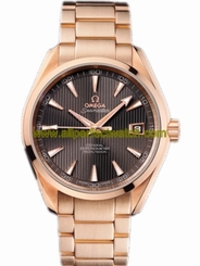 Omega Watches : 231.50.42.21.06.001 41.5mm Chronometer Aqua Terra Teak Gray Dial Rose Gold Case With Rose Gold Bracelet Men Watch