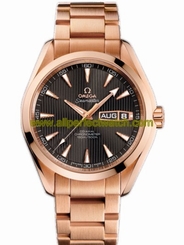 Omega Watches : 231.50.43.22.06.001 43mm Automatic Chronometer Aqua Terra Annual Calendar Teak Gray Dial Rose Gold Case With Rose Gold Bracelet Men Watch