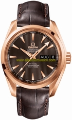 Omega Watches : 231.53.39.22.06.001 Automatic Chronometer Annual Calender 18k Rose Gold Case Brown Leather Men Watch