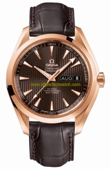 Omega Watches : 231.53.43.22.06.003 Automatic Chronometer Annual Calender 18k Rose Gold Case Brown Leather Men Watch