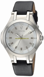Invicta Watches : 23255 Quartz Gabrielle Union Diamond Dial Black Leather Women Watch