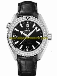 Omega Watches : 232.18.42.21.01.001 42mm Automatic Chronometer Planet Ocean Black Dial Stainless Steel Case, Diamonds With Black Leather Strap Men Watch