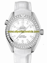 Omega Watches : 232.18.42.21.04.001 42mm Automatic Chronometer Planet Ocean White Dial Stainless Steel Case, Diamonds With White Leather Strap Men Watch