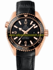 Omega Watches : 232.63.38.20.01.001 37.5mm Auto Chronometer Planet Ocean Black Dial Rose Gold Case With Black Leather Strap Men Watch