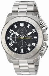 Invicta Watches : 23400 Black Dial Stainless Steel Band Men Watch