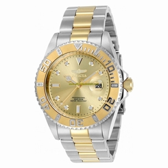 Invicta Watches : 23478 Beige Dial Stainless Steel Band Men Watch