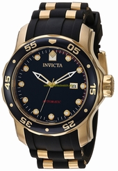 Invicta Watches : 23628 Automatic Date Black Polyurethane Men Watch