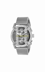 Invicta Watches : 23675 White Black Dial Fixed Stainless Steel Set With Diamonds Band Men Watch