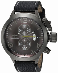 Invicta Watches : 23689 Quartz Chronograph Date Black Leather Men Watch
