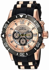 Invicta Watches : 23711 Quartz Chronograph Date Black Polyurethane Men Watch