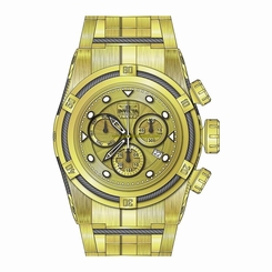 Invicta Watches : 23913 Gold Dial Fixed Yellow Gold-tone Band Men Watch