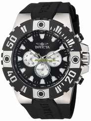 Invicta Watches : 23967 Black Dial Day Date Black Polyurethane Men Watch