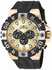 Invicta Watches : 23971 Quartz Chronograph Day Date Black Polyurethane Men Watch
