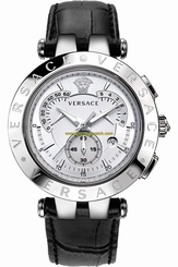 Versace Watches : 23C99D002S009 Grey Dial Leather Men Watch