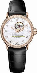 Raymond Weil Watches : 2410-C5S-97085 Mother Of Pearl Dial Fixed Rose Gold Pvd Set With 50 Diamonds Band Men Watch
