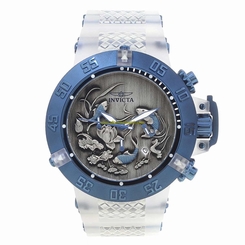 Invicta Watches : 24358 Black Dial Blue Plastic Band Men Watch