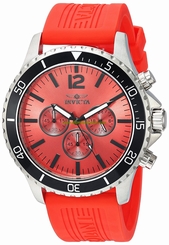 Invicta Watches : 24391 Quartz Chronograph Red Polyurethane Men Watch