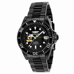 Invicta Watches : 24416 Black Dial Uni-directional Rotating Black Ion-plated Band Men Watch