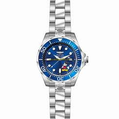 Invicta Watches : 24497 Blue Dial Uni-directional Rotating Stainless Steel Band Men Watch