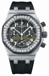 Audemars Piguet Watches : 26048SK.ZZ.D002CA.01 Automatic Stainless Steel Black Chronograph Dial Black Chronograph Band Women Watch