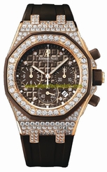 Audemars Piguet Watches : 26092OK.ZZ.D080CA.01 Automatic 18kt Rose Gold With Diamonds Brown Chronograph Dial Brown Rubber Band Women Watch
