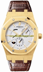 Audemars Piguet Watches : 26120BA.OO.D088CR.01 Automatic 18kt Yellow Gold Silver Dial Brown Crocodile Leather Band Men Watch