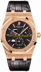 Audemars Piguet Watches : 26120OR.OO.D002CR.01 Automatic 18kt Rose Gold Black Dial Black Crocodile Leather Band Men Watch