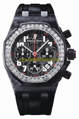Audemars Piguet Watches : 26267FS.ZZ.D002CA.01 Automatic Forged Carbon Black Chronograph Dial Black Rubber Band Women Watch