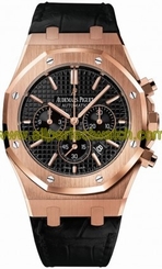 Audemars Piguet Watches : 26320OR.OO.D002CR.01 Automatic 18kt Rose Gold Black Dial Black Crocodile Leather Band Men Watch