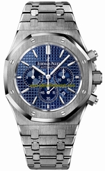 Audemars Piguet Watches : 26320ST.OO.1220ST.03 Automatic Brushed Stainless Steel Blue Chronograph Dial Brushed & Polished Stainless Steel Band Men Watch