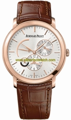 Audemars Piguet Watches : 26380OR.OO.D088CR.01 Automatic 18kt Rose Gold Silver Dial Brown Crocodile Leather Band Men Watch