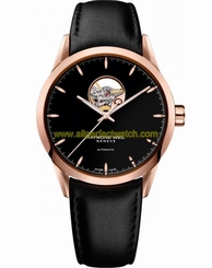 Raymond Weil Watches : 2710-PC5-20011 Automatic Open Balance Wheel Dial Rose Gold PVD Plating Case Black Leather Men Watch