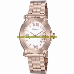 Chopard Watches : 275350-5002 Quartz White Dial Date Floating Diamond 18ct Rose Gold Women Watch
