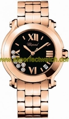 Chopard Watches : 277472-5004 Quartz 18kt Rose Gold Black Dial 18kt Rose Gold Band Women Watch