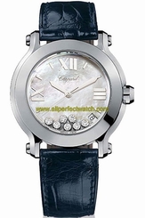 Chopard Watches : 278475-3002 Quartz Mother of Pearl Dial Date Blue Leather Women Watch