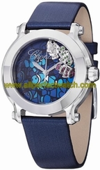 Chopard Watches : 278475-3049 Quartz Blue Dial Floating Fish Blue Fabric Women Watch
