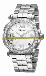 Chopard Watches : 278478-2001 Quartz Stainless Steel White Dial Crocodile Blue Leather Band Women Watch