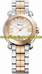 Chopard Watches : 278509-6003 Quartz Stainless Steel/gold White Dial Steel & Rose Gold Band Women Watch