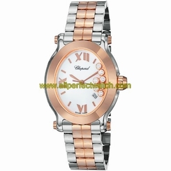 Chopard Watches : 278546-6003 Quartz Analog Date Floating Diamond Dial 18ct Rose Gold and Stainless Steel Women Watch