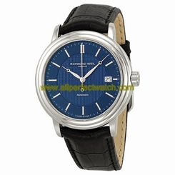 Raymond Weil Watches : 2837-STC-50001 Automatic Date Blue Dial Black Leather Men Watch