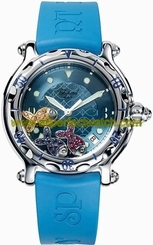 Chopard Watches : 288347-3012 Quartz Stainless Steel Blue Dial Blue Rubber Band Women Watch