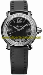 Chopard Watches : 288507-9003 Quartz Analog Diamond Bezel Black Rubber Women Watch